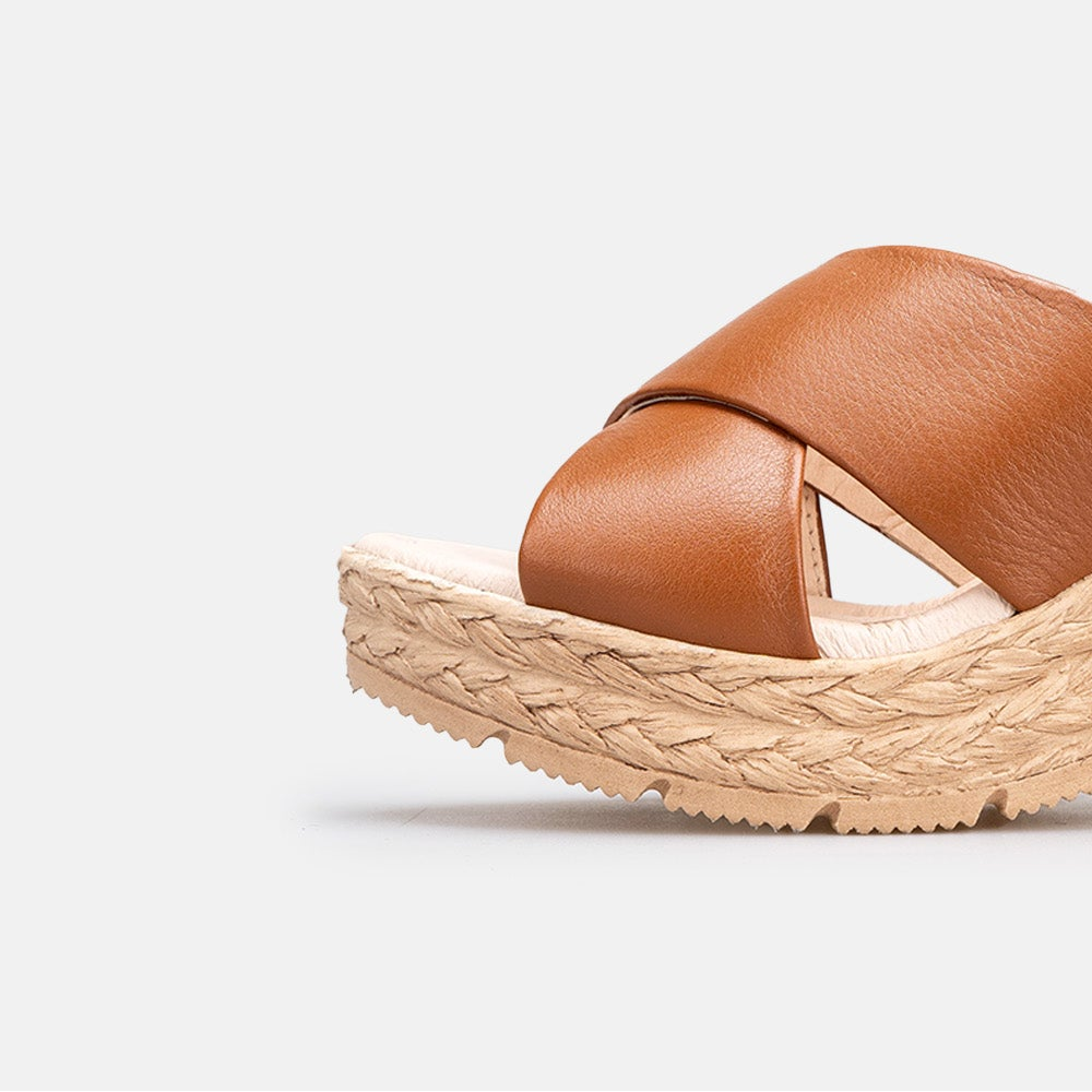 Volzak 149 Sandale en cuir Camel