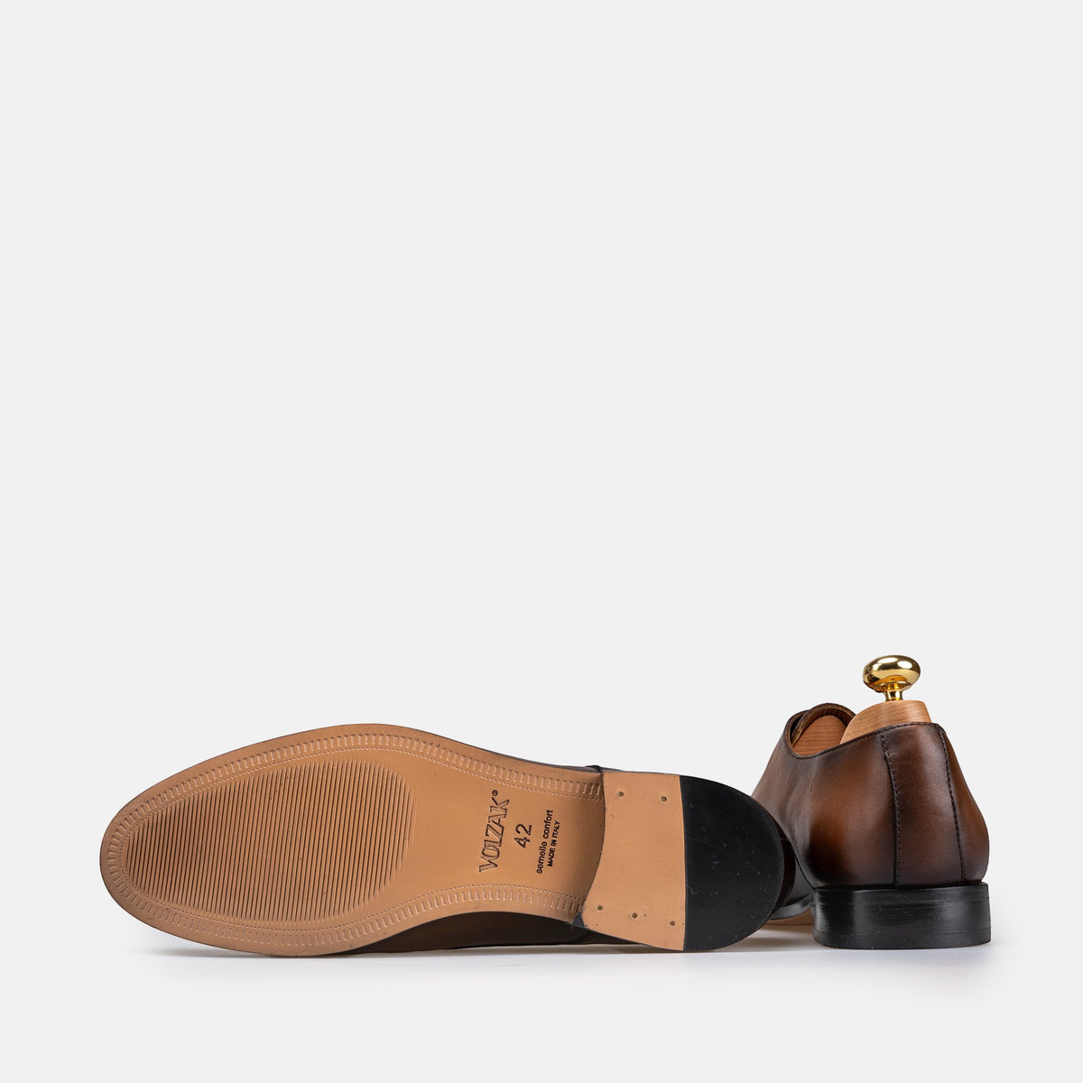 Volzak 5431 chaussure en cuir Marron Vintage