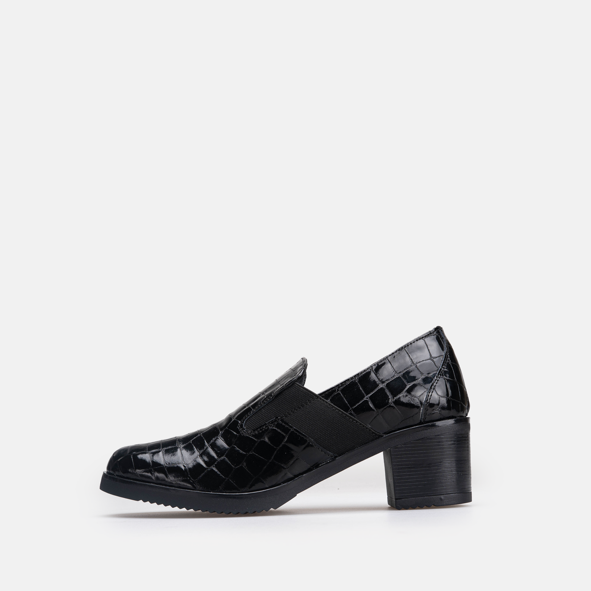 Volzak 535 chaussure en cuir Noir Serpent Vernis