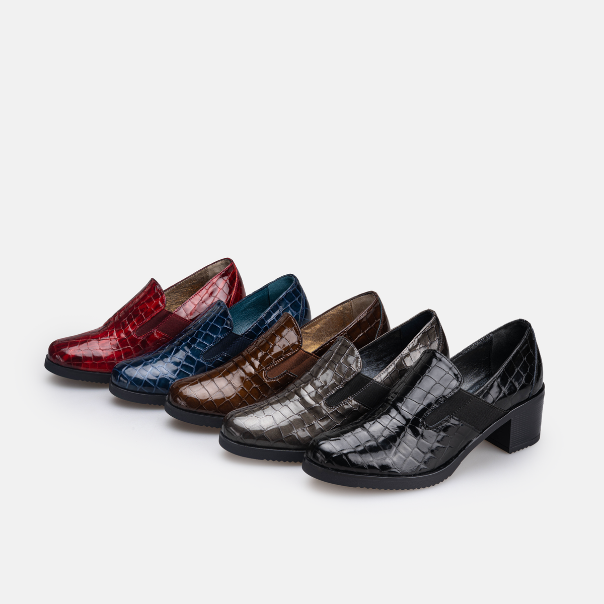 Volzak 535 chaussure en cuir Bordeaux Serpent Vernis