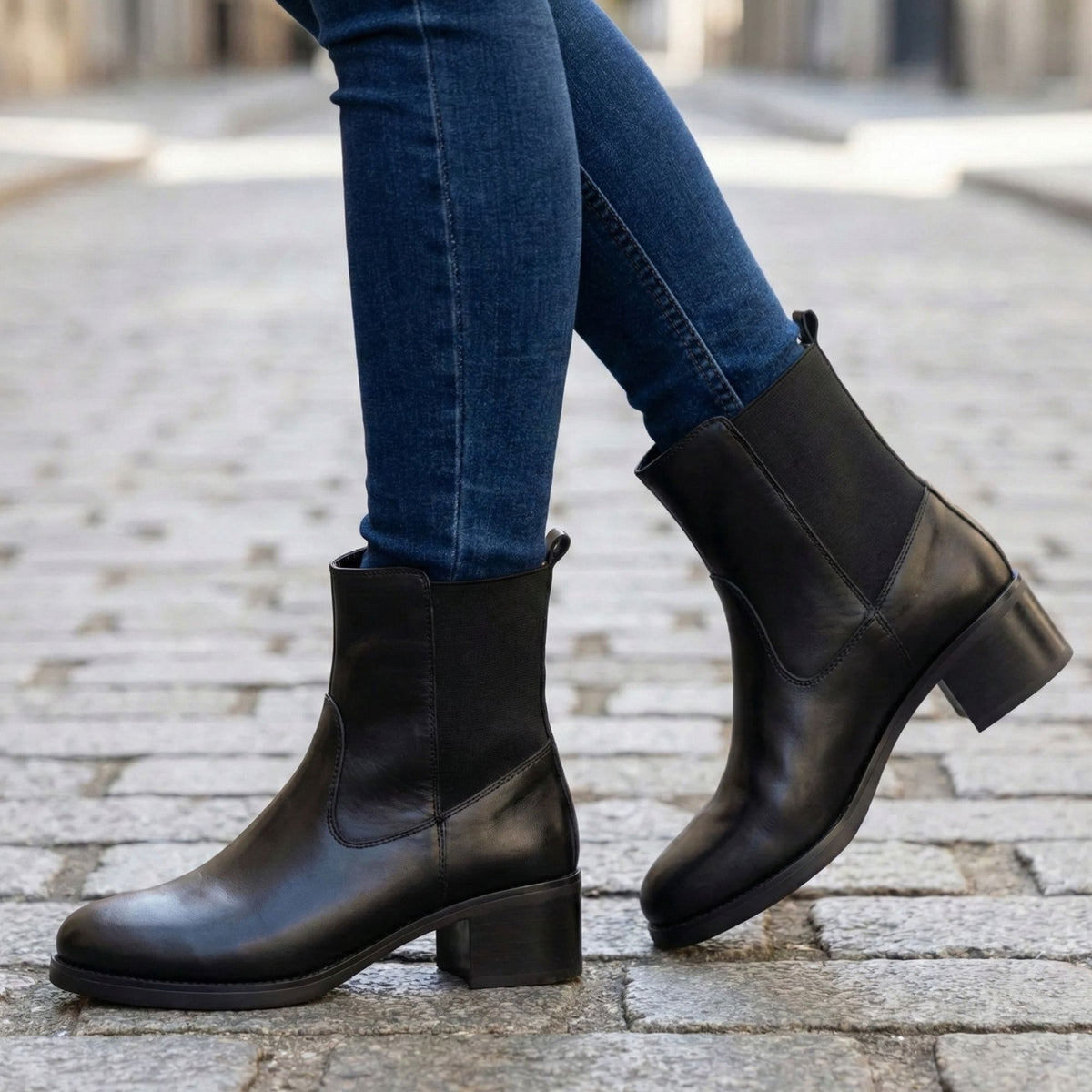 Volzak 4007 Bottine en cuir Noir