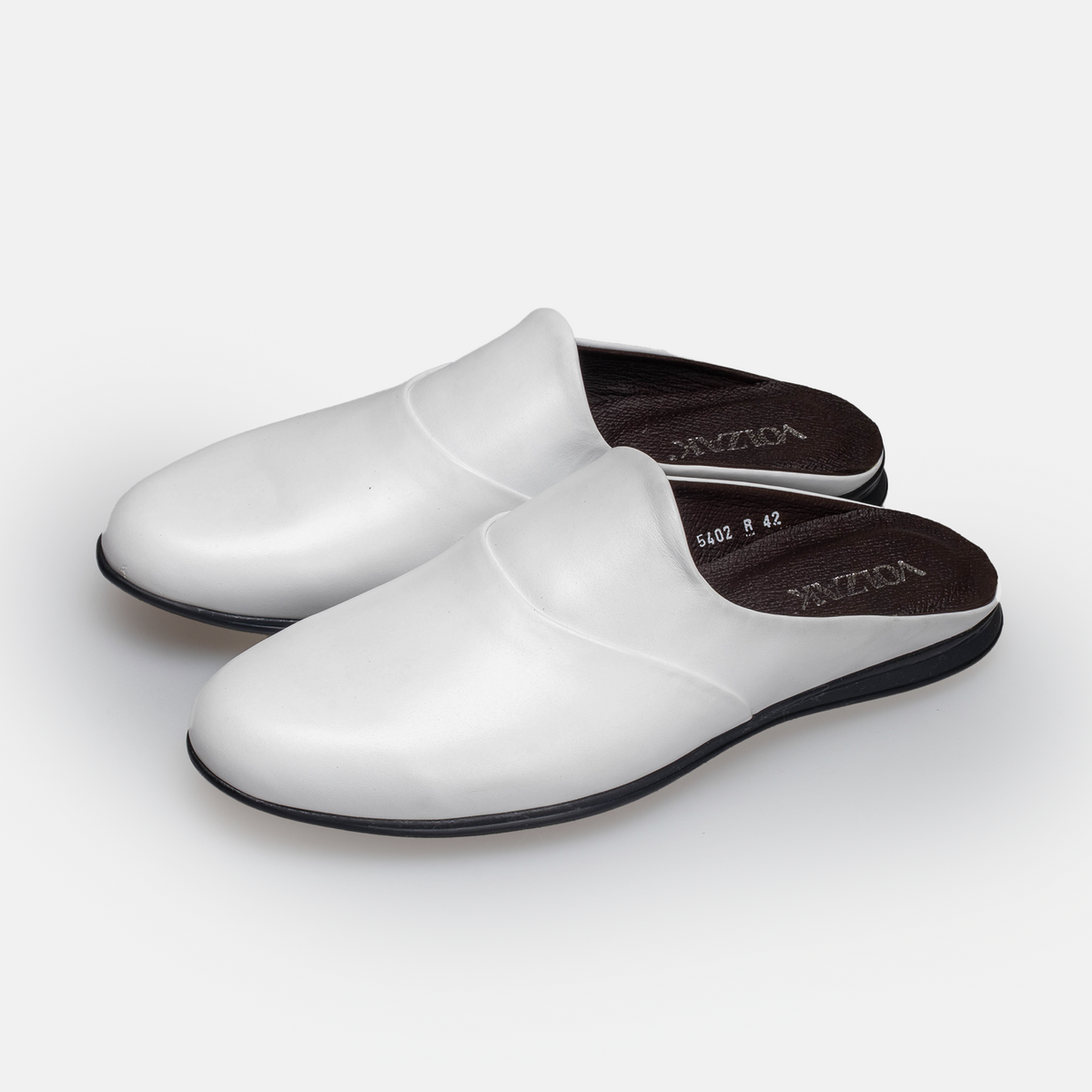 Volzak 5402 Mule en cuir Blanc