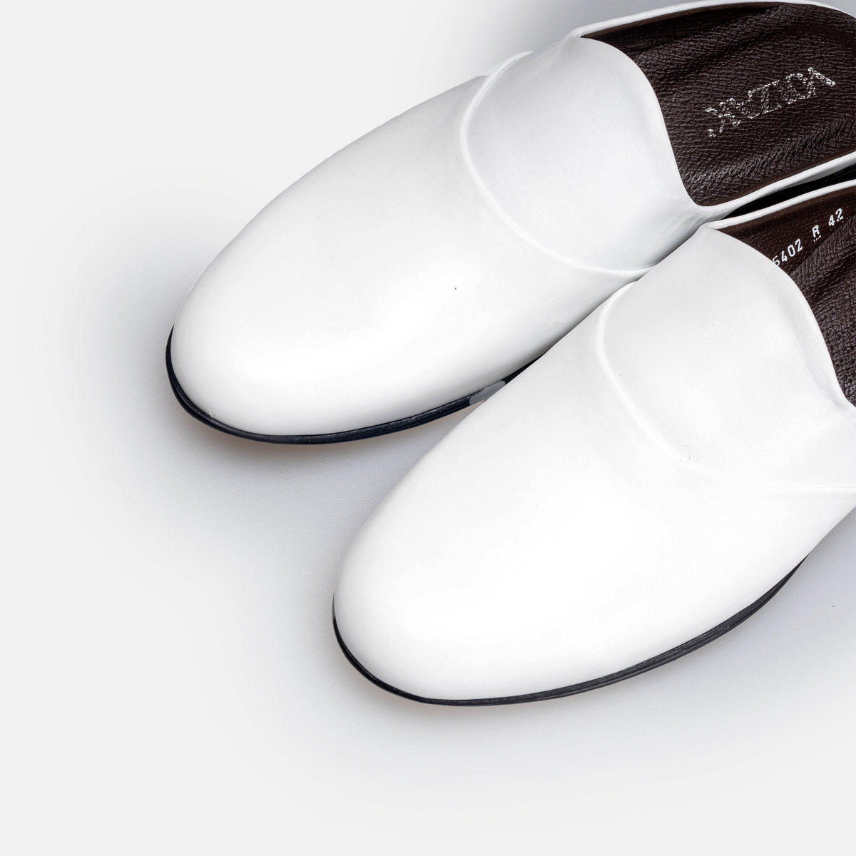 Volzak 5402 Mule en cuir Blanc