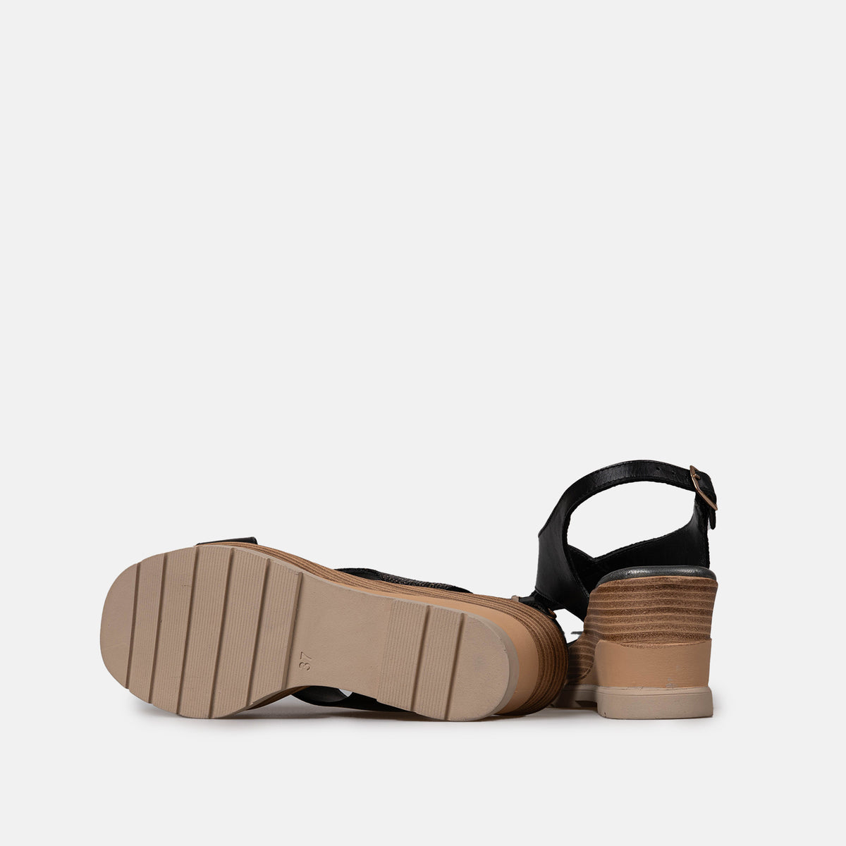 Volzak 5014 Black Leather Sandal