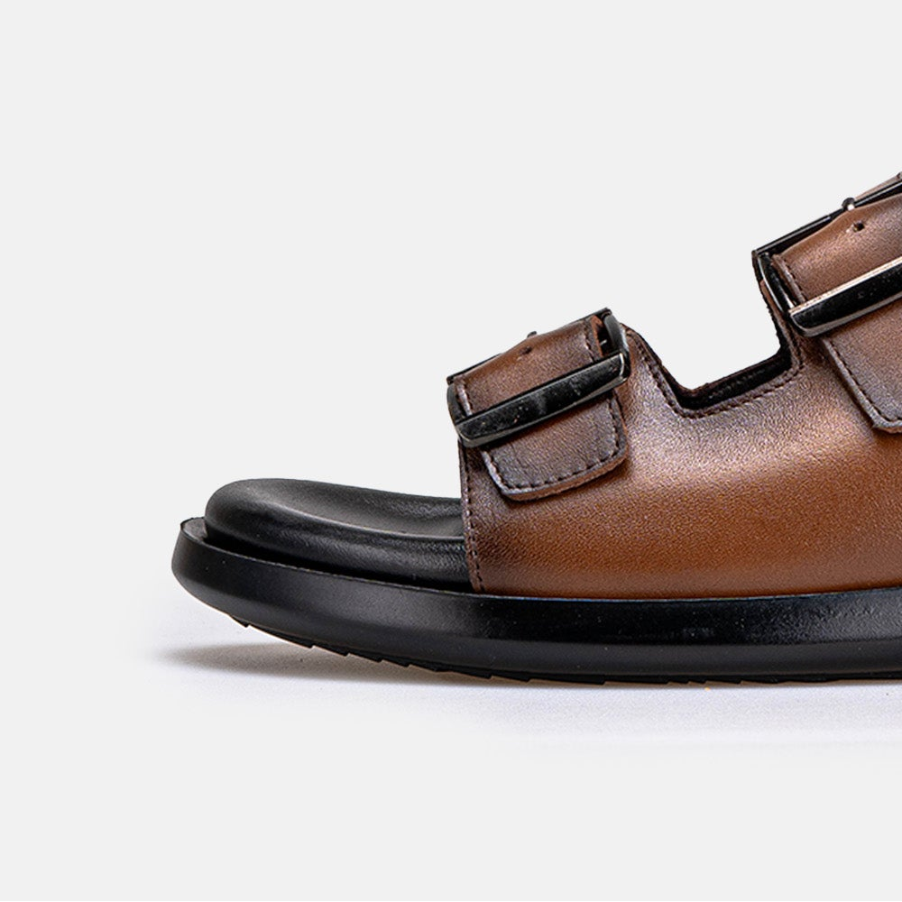 Volzak 5426 Sandale en cuir Marron vintage