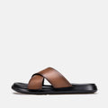 Volzak 5425 Sandale en cuir Marron vintage