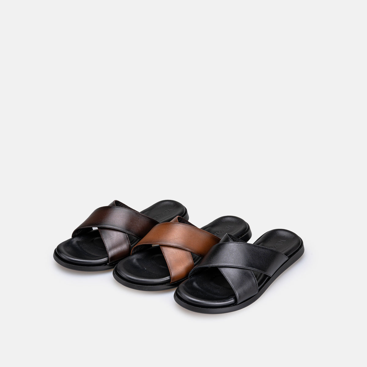 Volzak 5425 Sandale en cuir Marron vintage