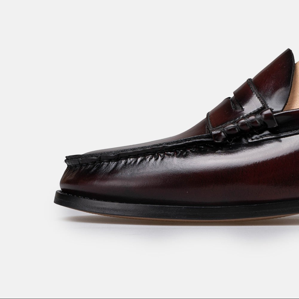 Volzak 315 Mocassin penny en cuir Démasquable Bordeaux