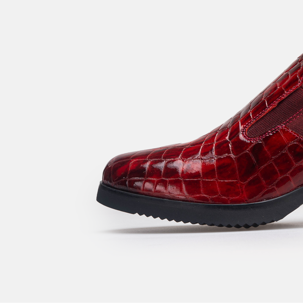 Volzak 535 chaussure en cuir Bordeaux Serpent Vernis