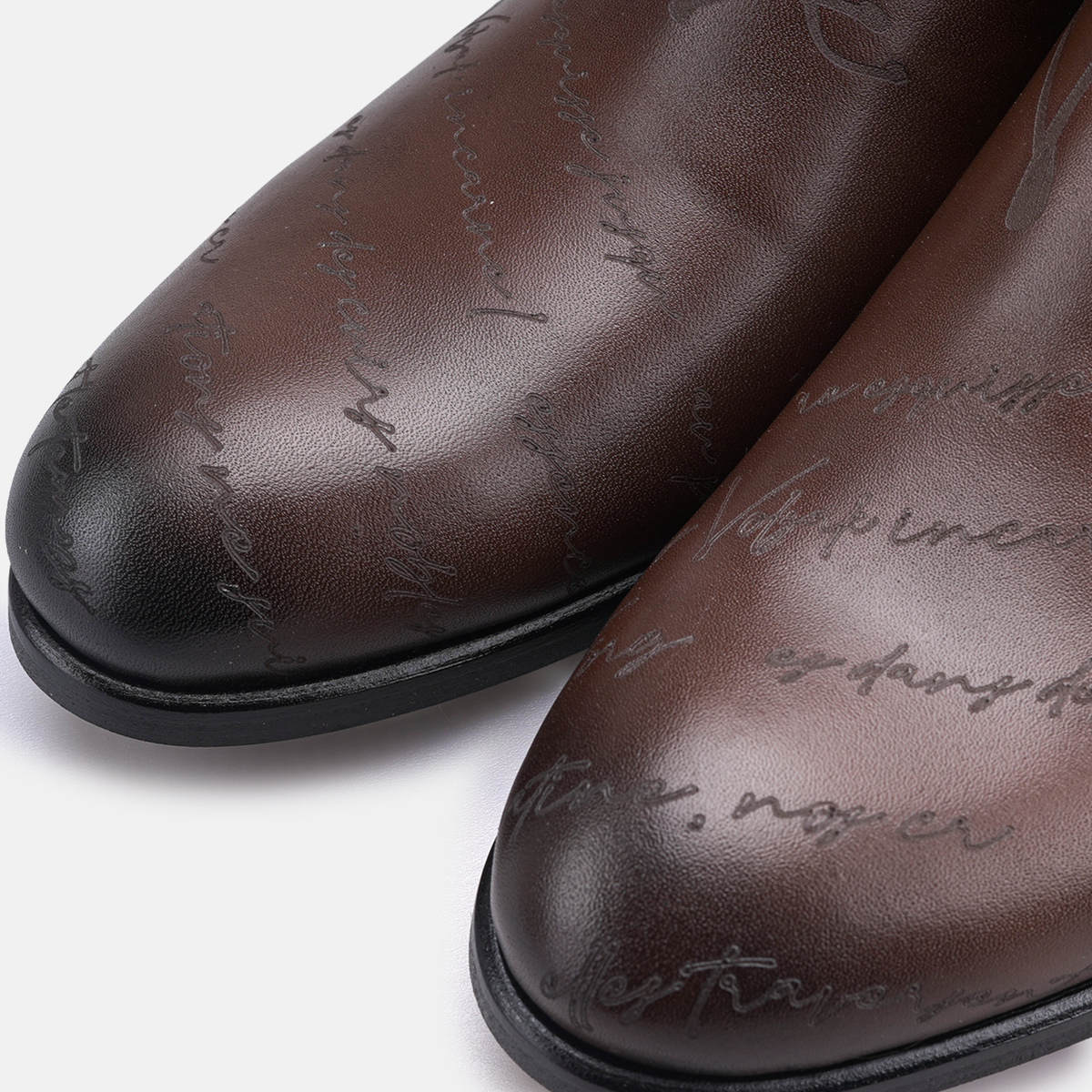 Volzak 5544 Bottine en cuir Marron Vintage