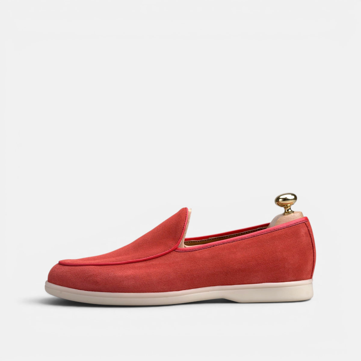 Volzak 5607 Mocassin en daim Rouge brique