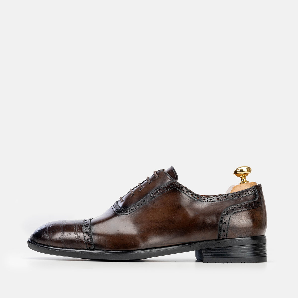 Volzak 5326 chaussure en cuir Démasquable Marron vintage