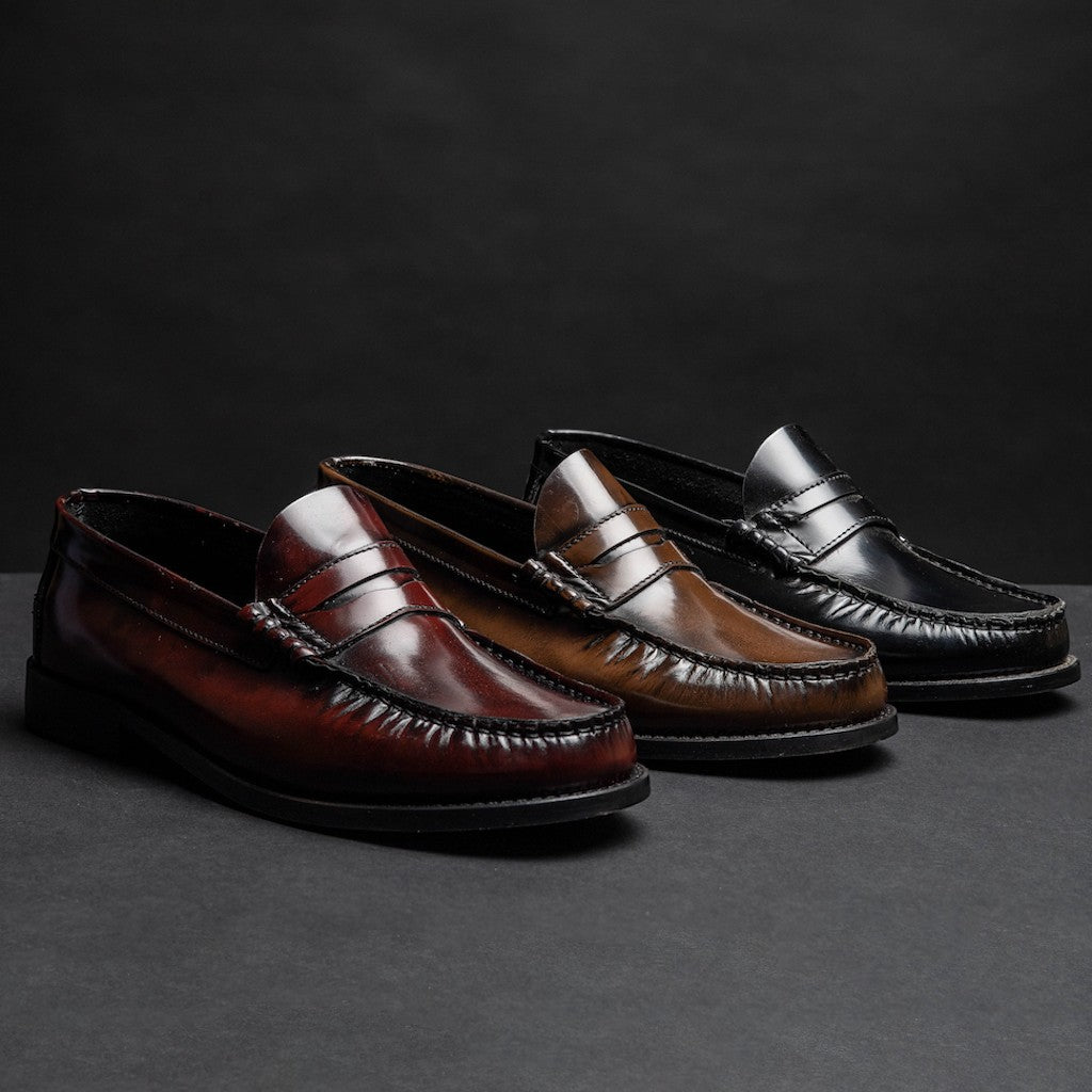 Volzak 315 Black Detachable Leather Penny Loafer